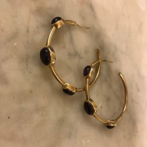 Julie Vos gold earrings with purple stones